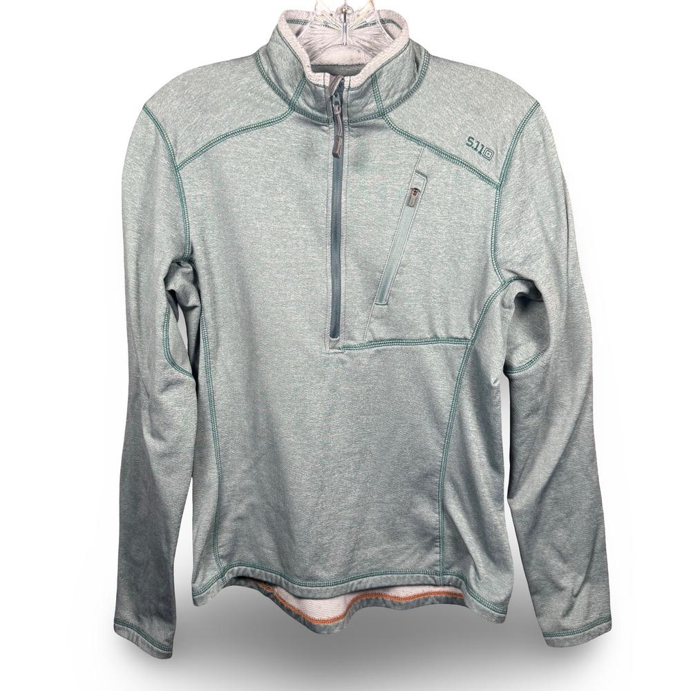 5.11 Tactical Womens Small 1/4 Zip Fleece Pullover Sage Green Rapid Half Zip